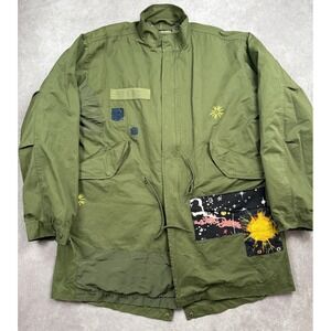 Billionaire Boys Club Jacket Mens‎ Large Sherpa Lined Patchwork Astronaut Art